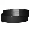 Comfortable black belt with sleek buckle, perfect for casual or formal wear.