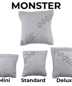 Cloudster Pillow Mini, Standard, Deluxe, Monster Bamboo White Bundle