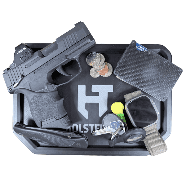 edc tray with gun holder
