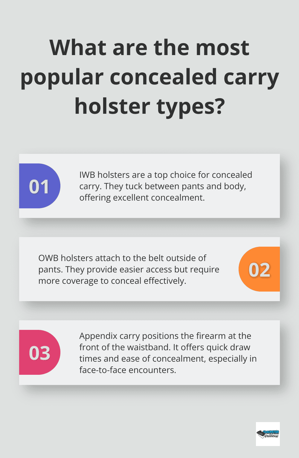 Infographic: What are the most popular concealed carry holster types? - best gun holster for concealed carry