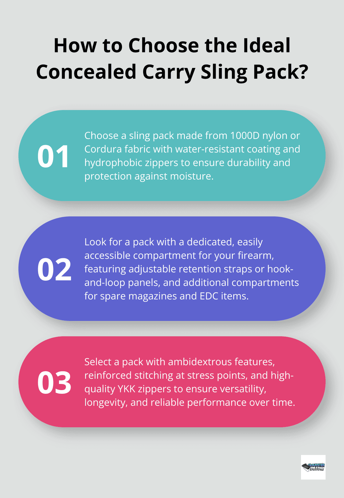 Infographic: How to Choose the Ideal Concealed Carry Sling Pack?